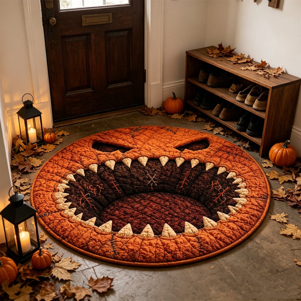ZJNGJC 3D Circular Halloween Doormat Whimsy Charm For Indoor Space Weird Decoration With Antislip Polyester Fiber Carpet C