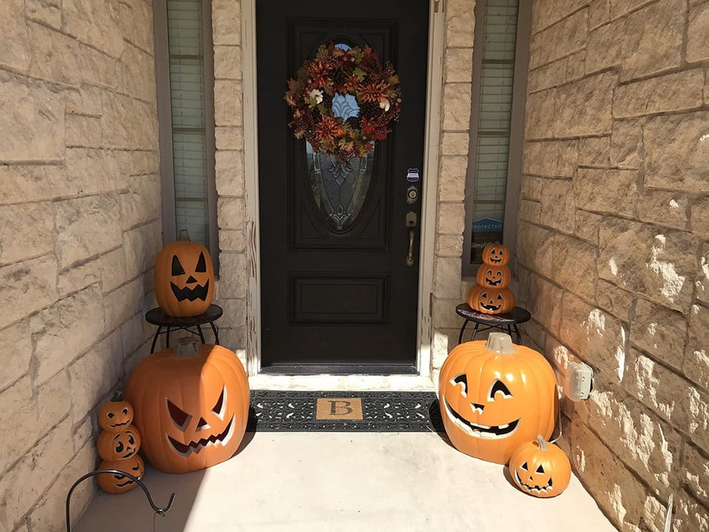 DUNCHATY 21" LED Pumpkin Light, Extra Large Angry Jack O' Lantern Halloween Decor for Outdoor Yard - Furious Face