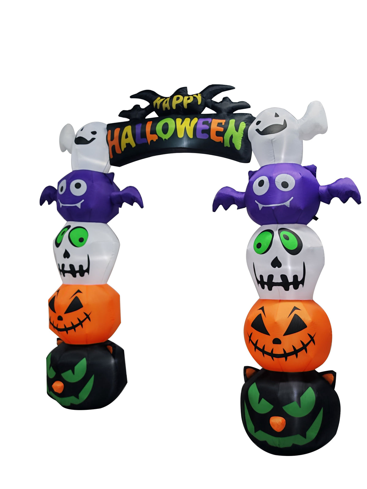 8.2FT Halloween Inflatable Pumpkin Archway with Built-in LED Lights Waterproof Polyester Blow Up Yard Decoration for Garden Party Walkway