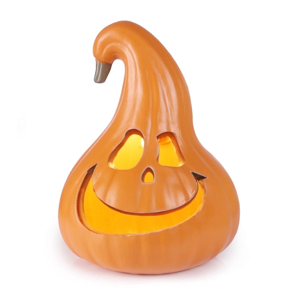 Gamexcel 21" LED Light-Up Jack O Lantern, Pre-lit Halloween Plastic Pumpkin Lights for Indoor/Outdoor Decoration - Angry Face