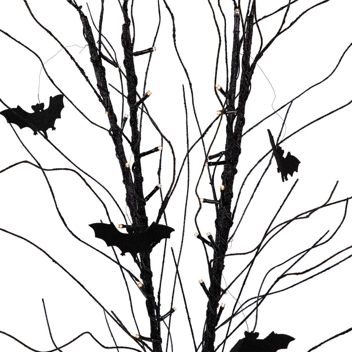 Northlight Pre-Lit Halloween Branch Tree with Bats - 50" - Black - LED Warm White