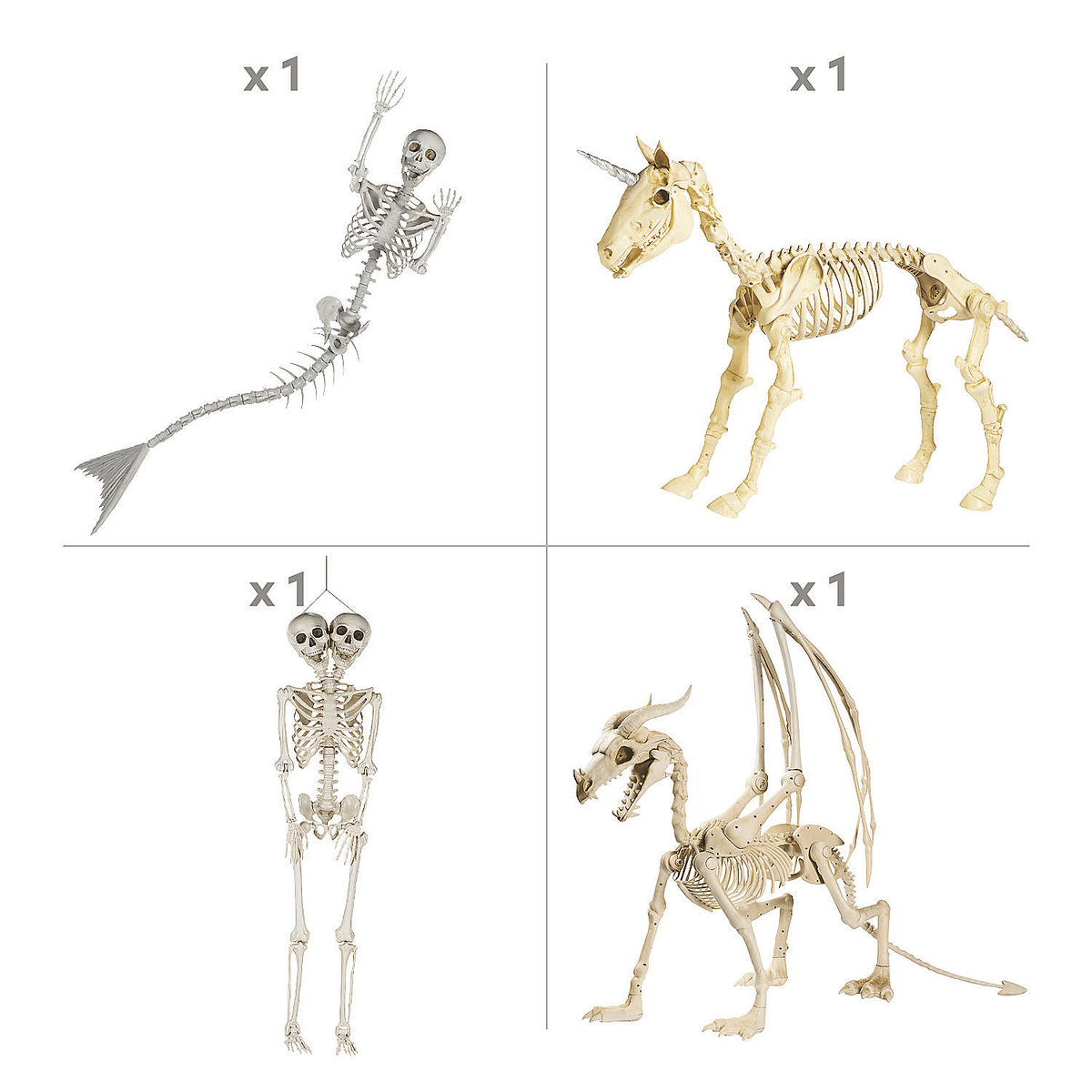 Halloween Mythical Skeleton Decorating Kit, Home Decor, Halloween, 4 Pieces