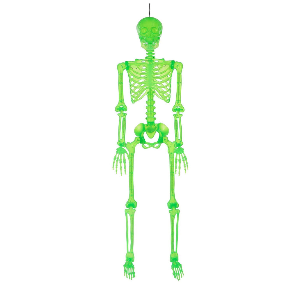 5' Pre-Lit Color Changing Poseable Skeleton, Animated Halloween Decoration with LED Color-Changing Lights