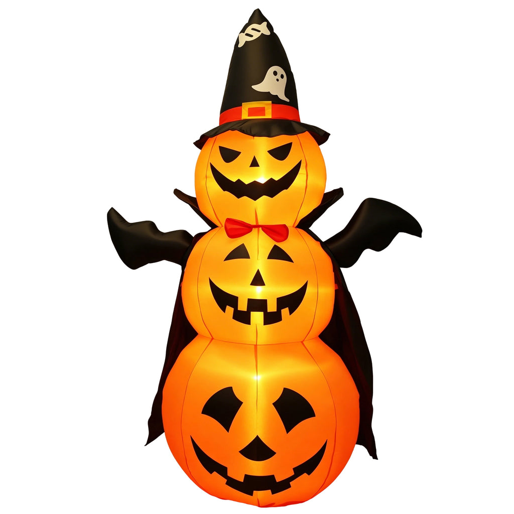 MAGOTAN 6 FT Halloween Inflatable Pumpkin Halloween Inflatable Pumpkins and Cat Outdoor Yard Decoration Build-in 7 LED White Lights