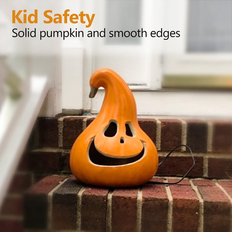 DUNCHATY 21" LED Pumpkin Light, Extra Large Angry Jack O' Lantern Halloween Decor for Outdoor Yard - Furious Face