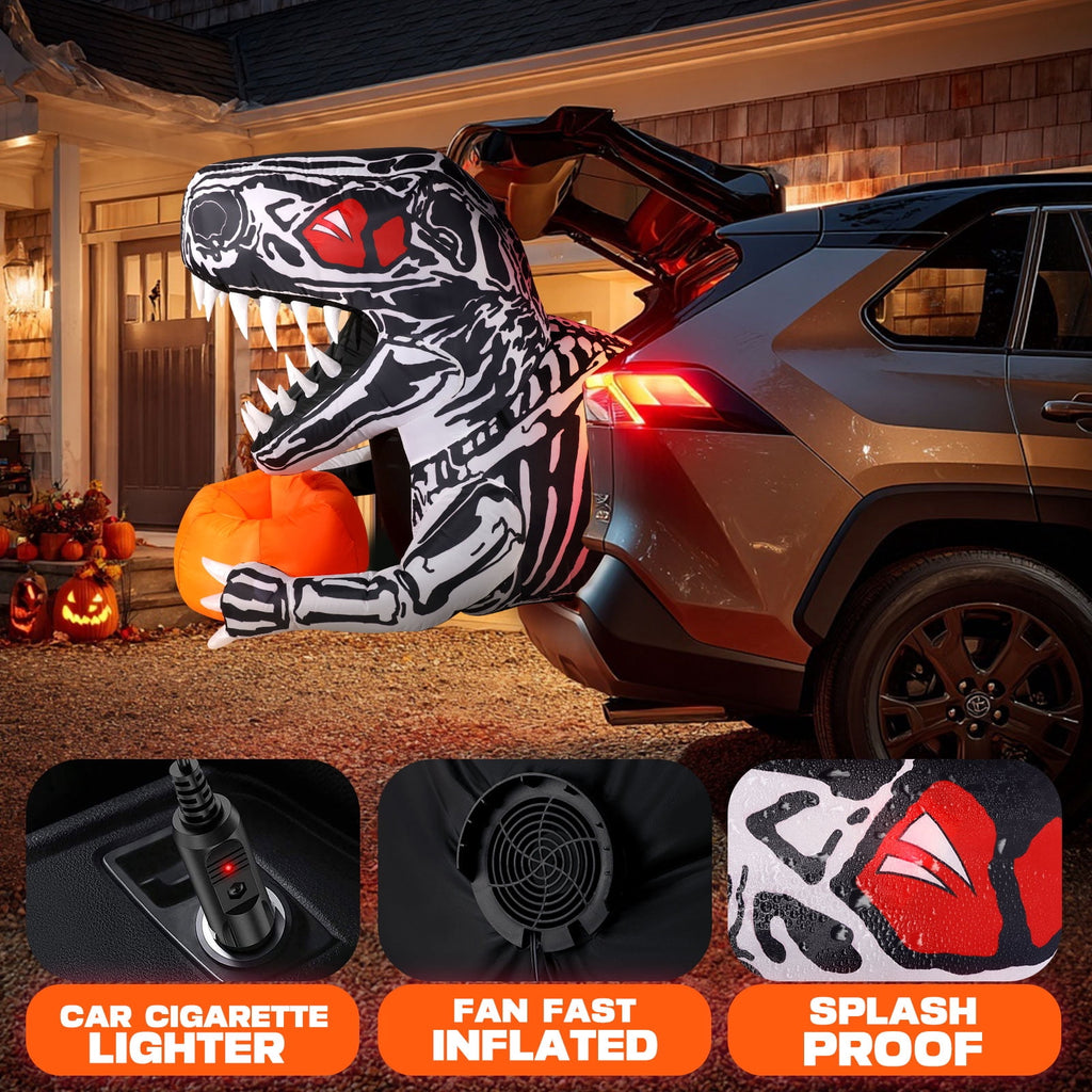 Ayieyill Halloween Inflatables Decorations Skeleton and Dog, Halloween Blow ups Yard Decorations Outdoor for Garden Lawn