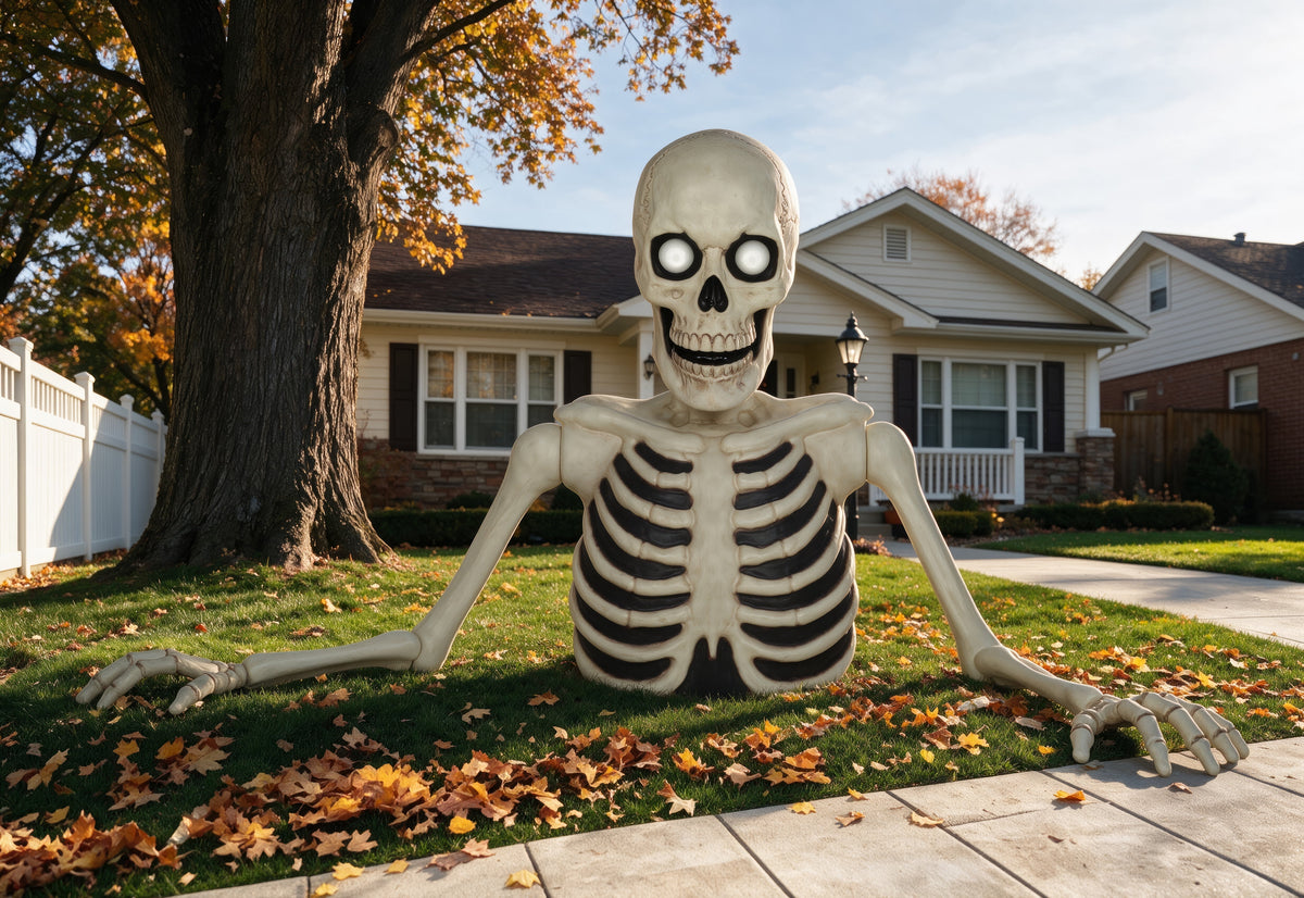 Seasons 35" Halloween Giant Groundbreaker Skeleton, Halloween Decoration for Outdoor Lawn Yard and Porch