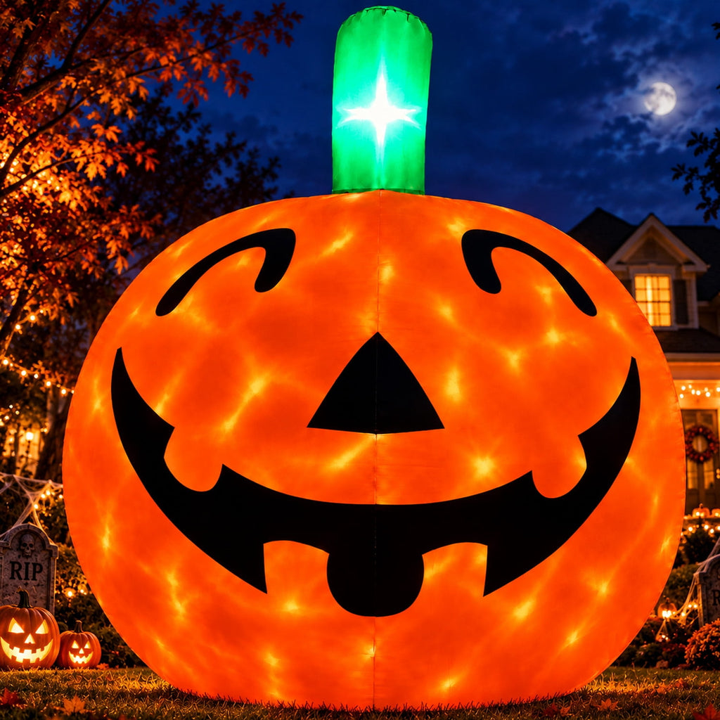 Goosiay 10ft Halloween Inflatable Pumpkin Decoration with Built-in LED Lights, Outdoor Yard Blow up for Halloween Party, Yard, Garden, Lawn