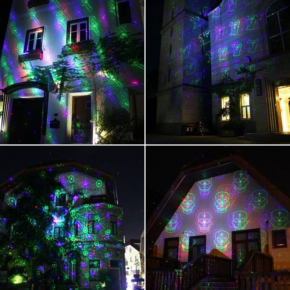 LEDMALL Motion Pattern Firefly 3 models in 1 Continuous 18 Patterns LEDMALL RGB Outdoor Laser Garden and Christmas Lights with RF remote control and Security kit