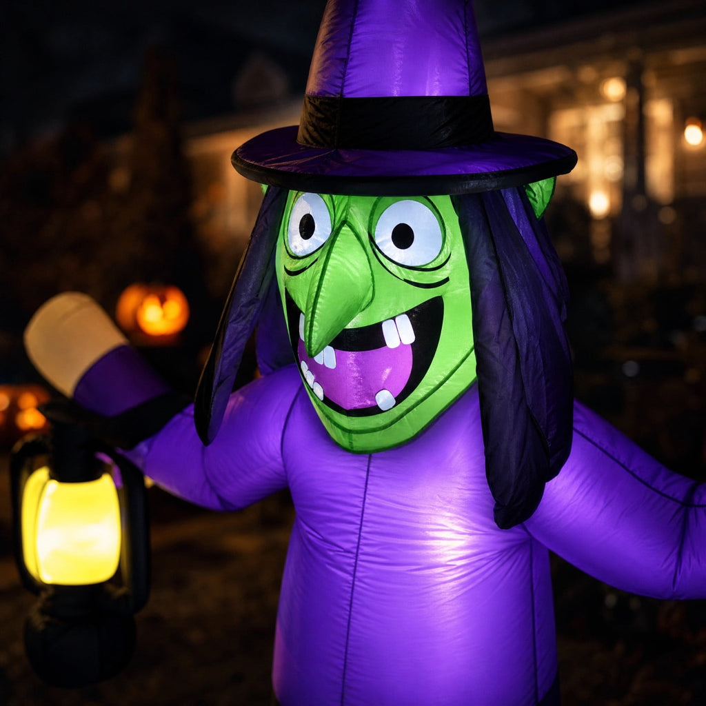Halloween Inflatables Witch Outdoor Decorations, Outdoor Blow Up Decor for Yard, Party Decoration Inflatable Blow Ups for Yard Outside Halloween Decor
