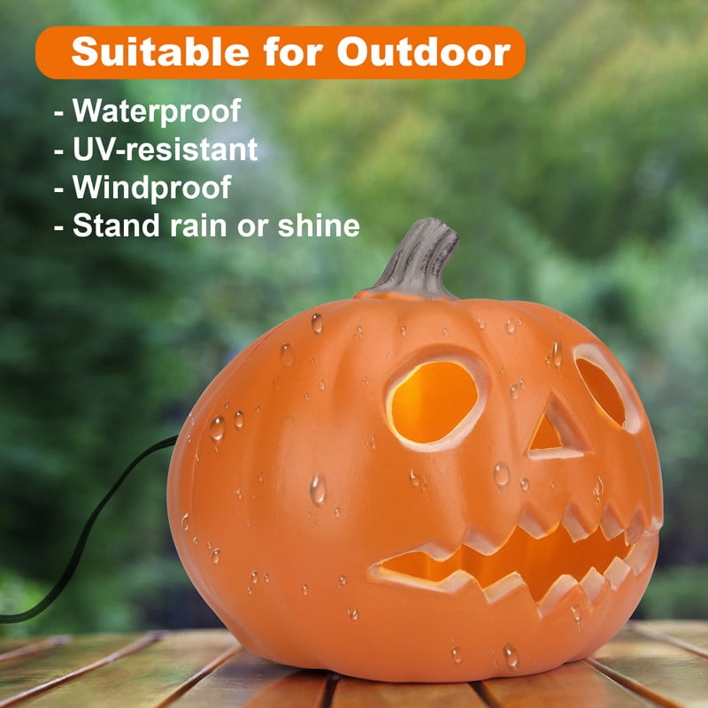 DUNCHATY 21" LED Pumpkin Light, Extra Large Angry Jack O' Lantern Halloween Decor for Outdoor Yard - Furious Face