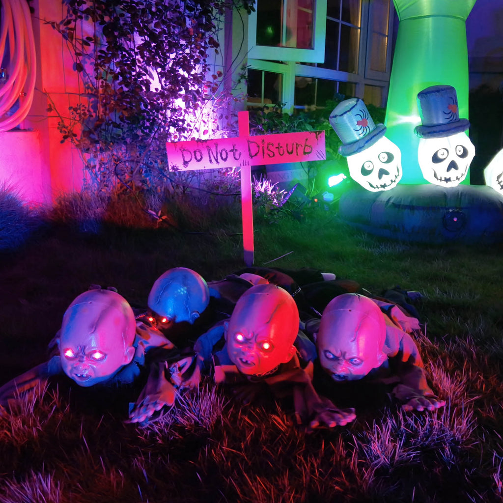 Yescom 15" Animated Halloween Tombstone & Half Skeleton with 8" Crawling Baby Zombie 2026