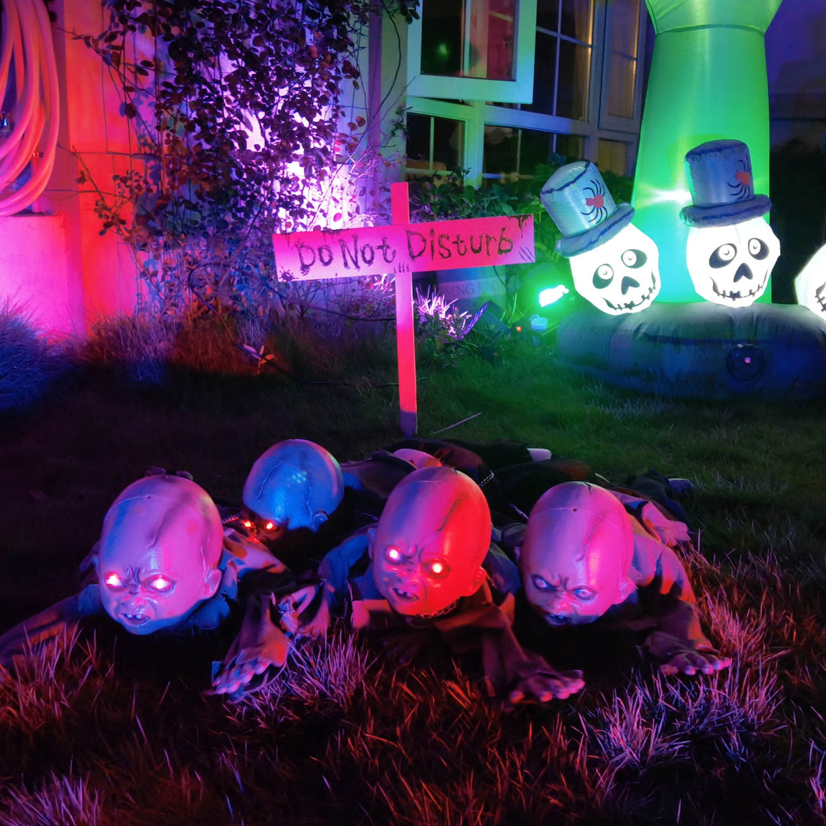 Yescom 15" Animated Halloween Tombstone & Half Skeleton with 8" Crawling Baby Zombie 2026