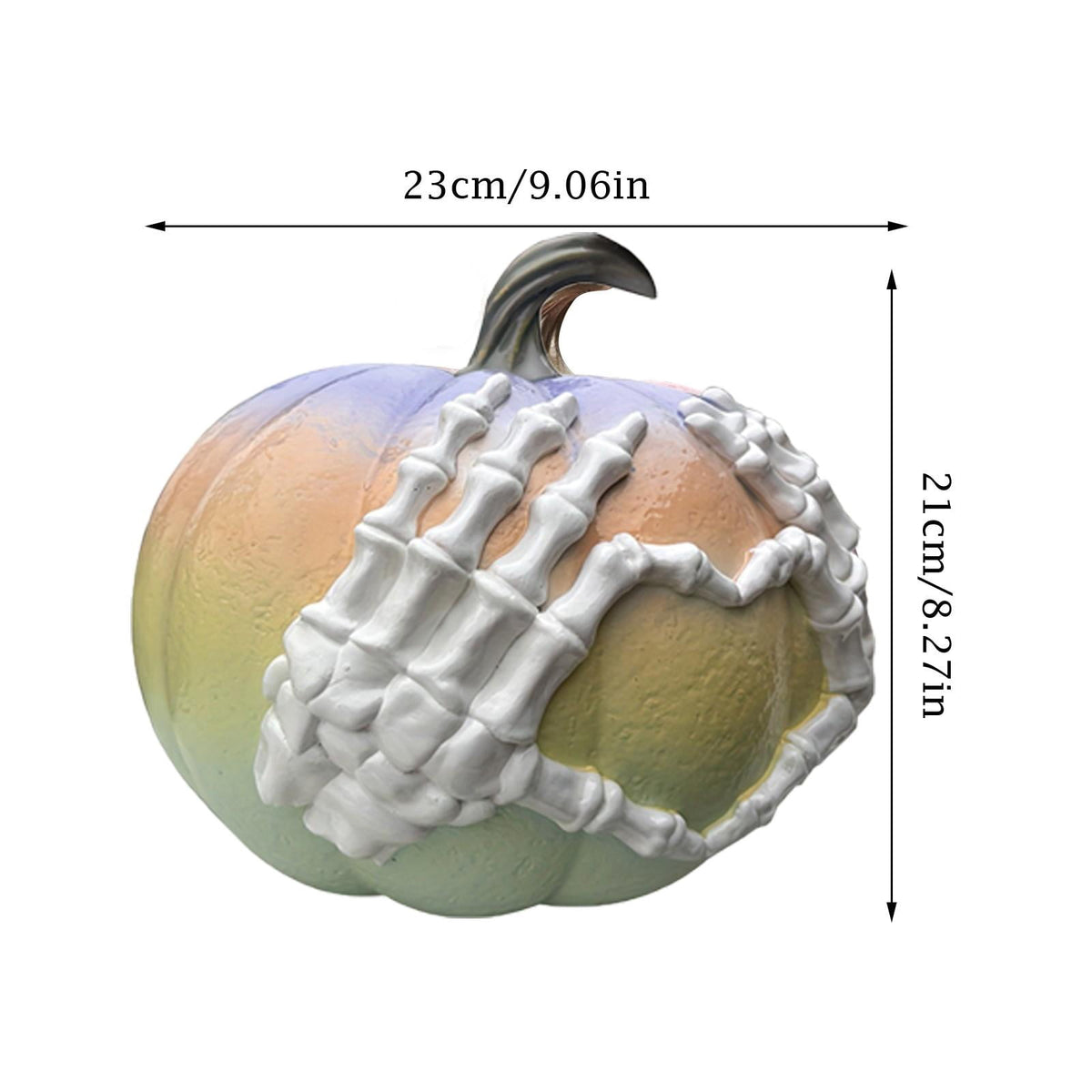 1 Pastel Halloween Decor Gothic Halloween Resin Pumpkin with Skeleton Hands Halloween Pumpkin Decor for Indoor Table Mantel Halloween Party Haunted House Home Display 1 Piece