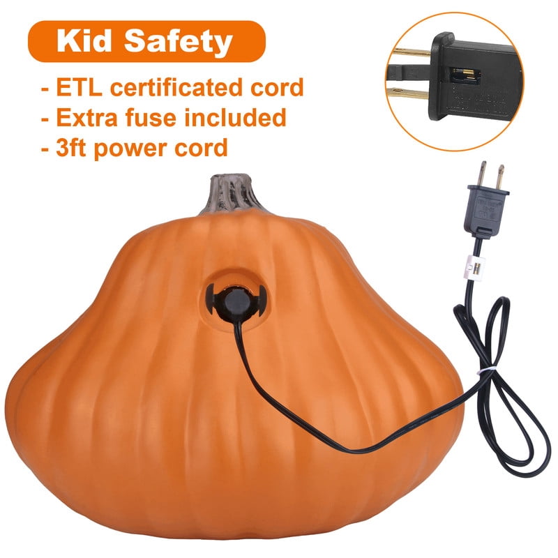 DUNCHATY 21" LED Pumpkin Light, Extra Large Angry Jack O' Lantern Halloween Decor for Outdoor Yard - Furious Face