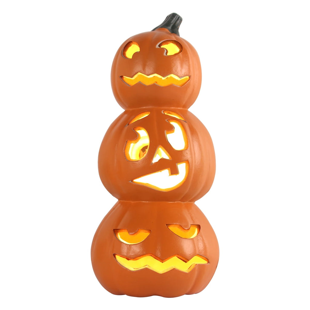 4Pack LED Lighted Jack O Lantern Indoor Outdoor Halloween Large Pumpkin Lantern Decoration