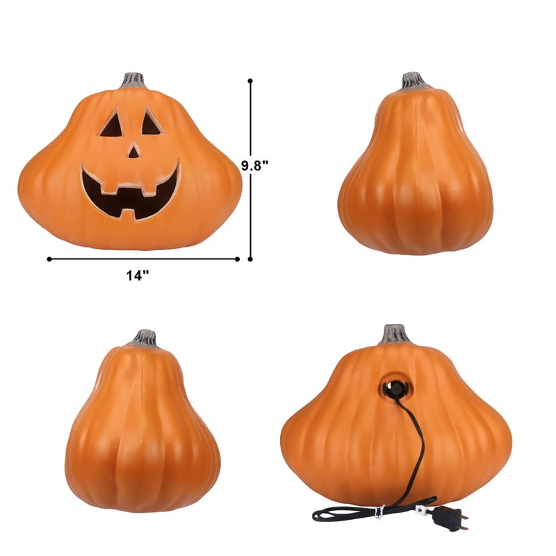 DUNCHATY 21" LED Pumpkin Light, Extra Large Angry Jack O' Lantern Halloween Decor for Outdoor Yard - Furious Face