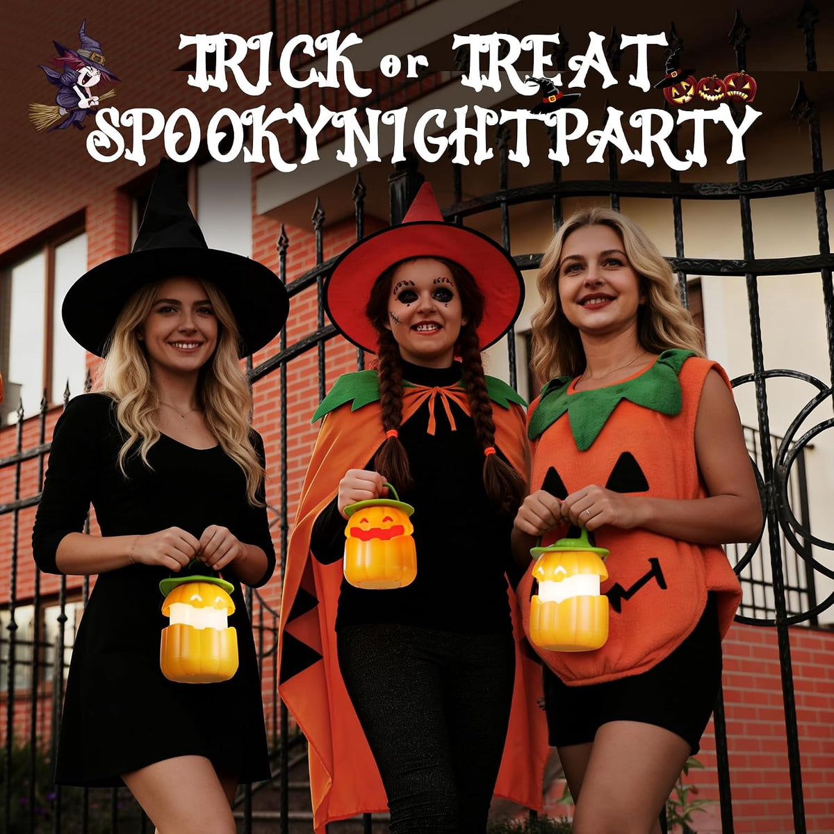 6-Pack Halloween Pumpkin Lantern, Collapsible Jack O Lantern