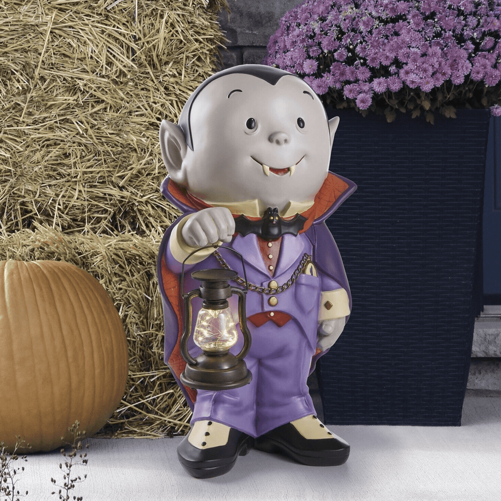 24" Halloween Vampire Door Porch Greeter with LED Lighted Lantern Outdoor Prop