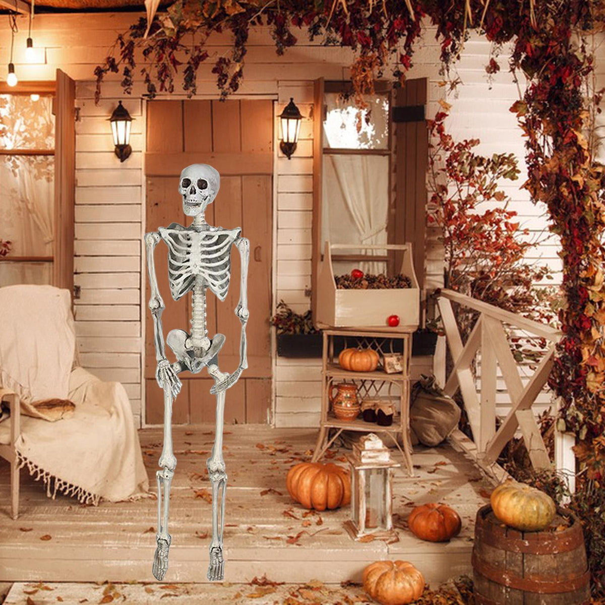 FVDPWYE Skull Halloween Skeleton Full Body Realistic Decorations Faux Human Skeleton for