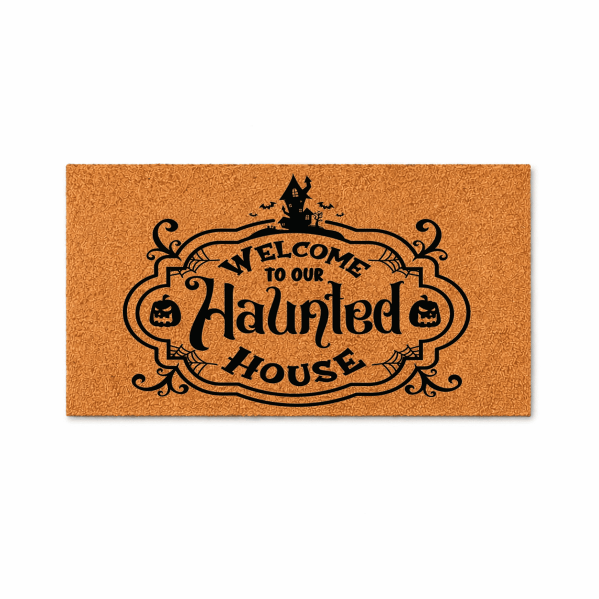 Welcome To Our Haunted House Doormat, Halloween Front Door Welcome Mat (36x60 inches) WoodByStu 6143