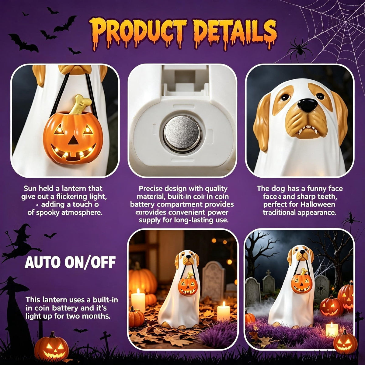 Clearance Halloween Giant Ground Breaking Skeleton Decor with LED Light-Up Moving Eyes, Scary Skull Stakes for Garden Lawn Holiday Party Decor