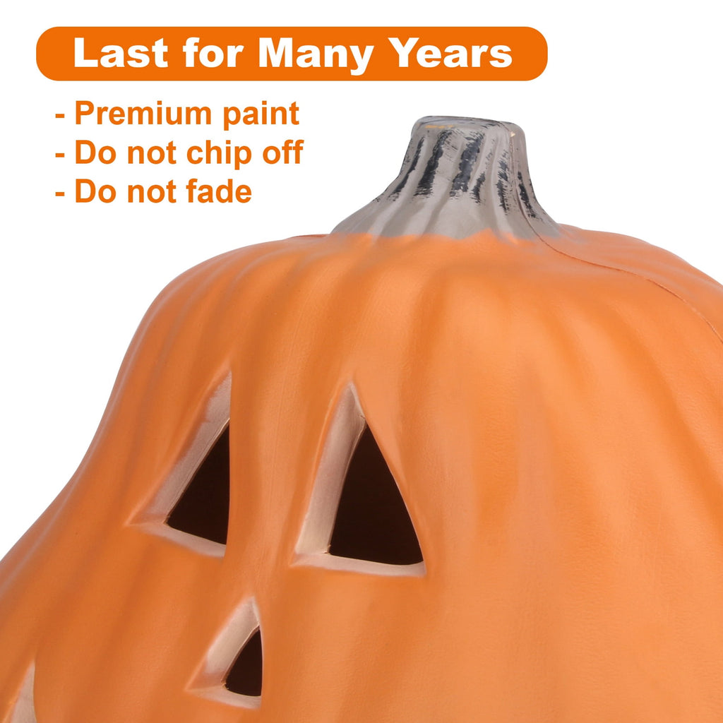 21in+12in LED Light Up Jack O Lantern Halloween Pumpkin Lights Indoor/Outdoor Holiday Festival Garden Patio Front Door Decor