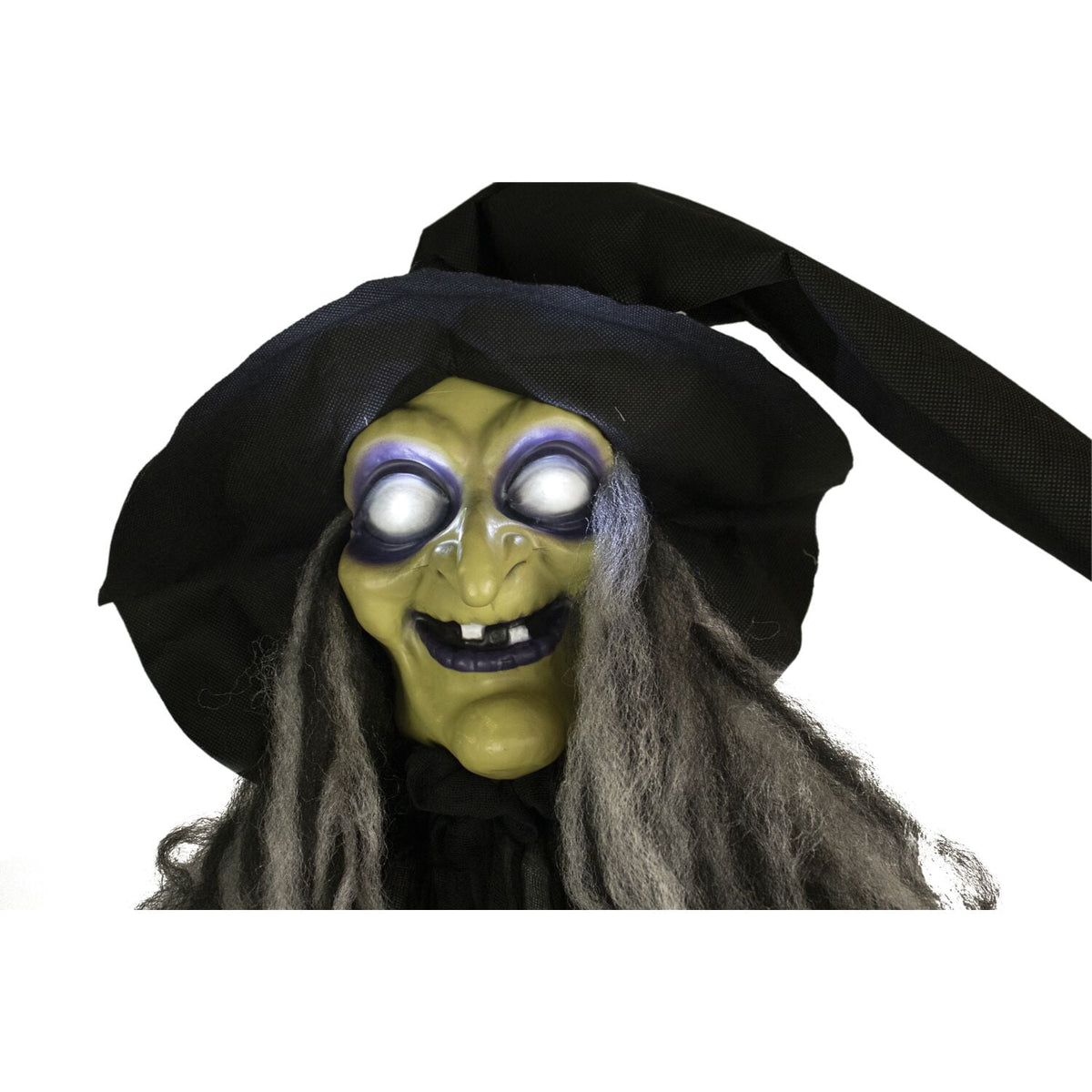 Haunted Hill Farm 6 ft Animatronic Talking Forest Witch with Movement and Lights for Scary Halloween Decoration, HHWITCH-44FLSA