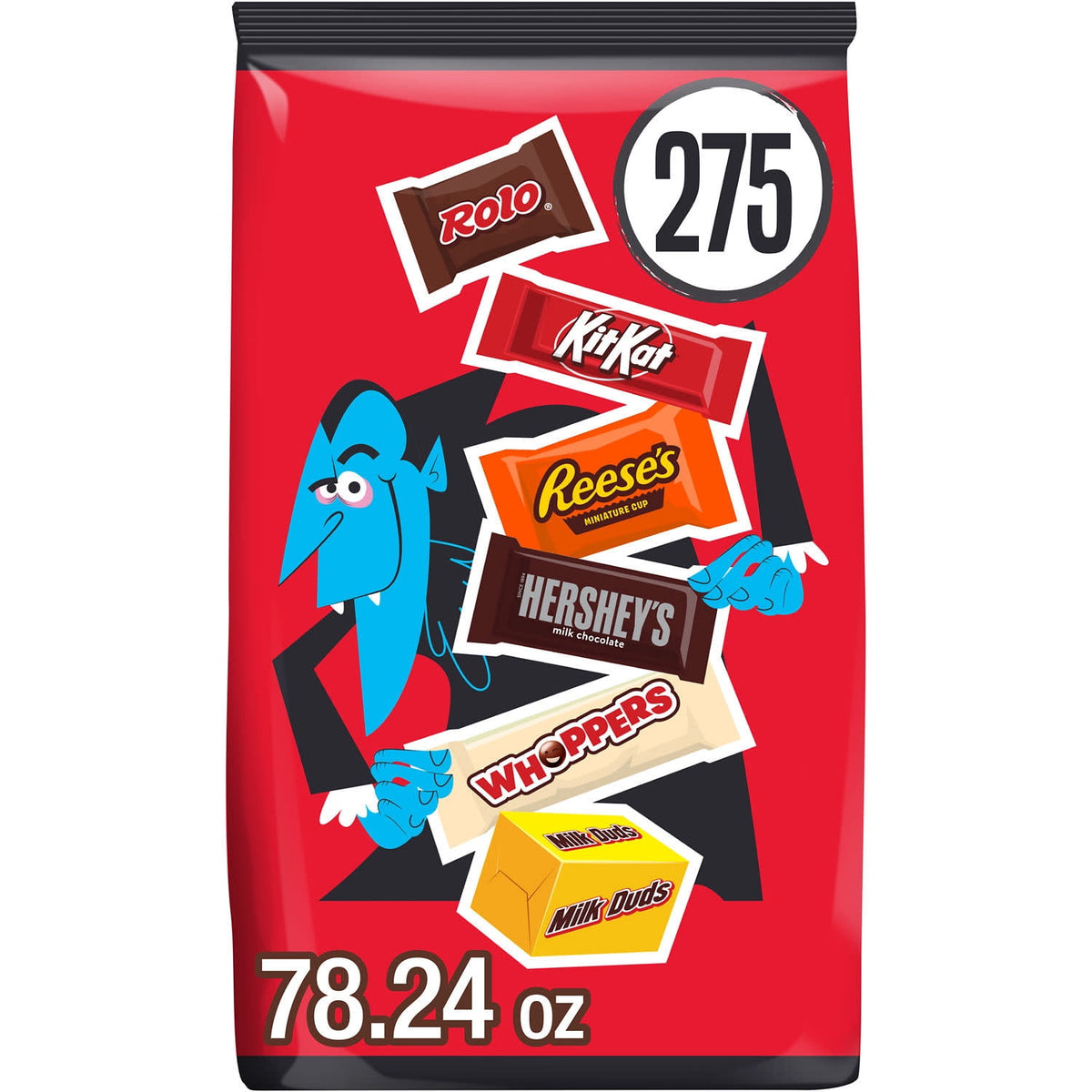 Hershey Assorted, Halloween Candy Bulk Variety Bag, 78.24 oz (275 Pieces)