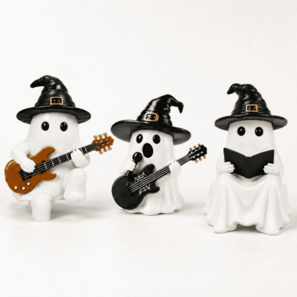 Halloween Decorations Outdoor, Lighted Hanging Ghost Decor with Witch Hat & Broom, LED Flying Ghost Decoration for Porch, Yard, Tree, Patio, Haunted House & Indoor Party 43.3in