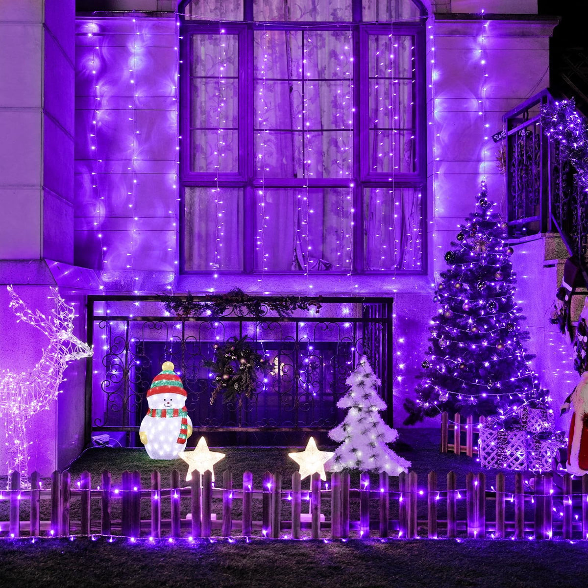 9.5x29.5ft Curtain Lights 900 LED White Indoor Outdoor Decor