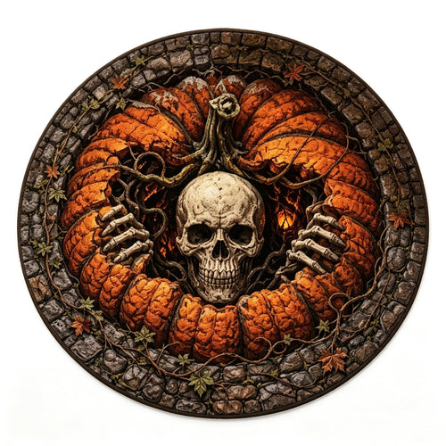 2Pcs 3D Round Halloween Doormat Set – Witch Hat Black Cat & Pumpkin Skull Design, Non-Slip Polyester Entry Mat For Indoor/Outdoor, Spooky Cute Fall Decor, Perfect Gift (48X48") 2026