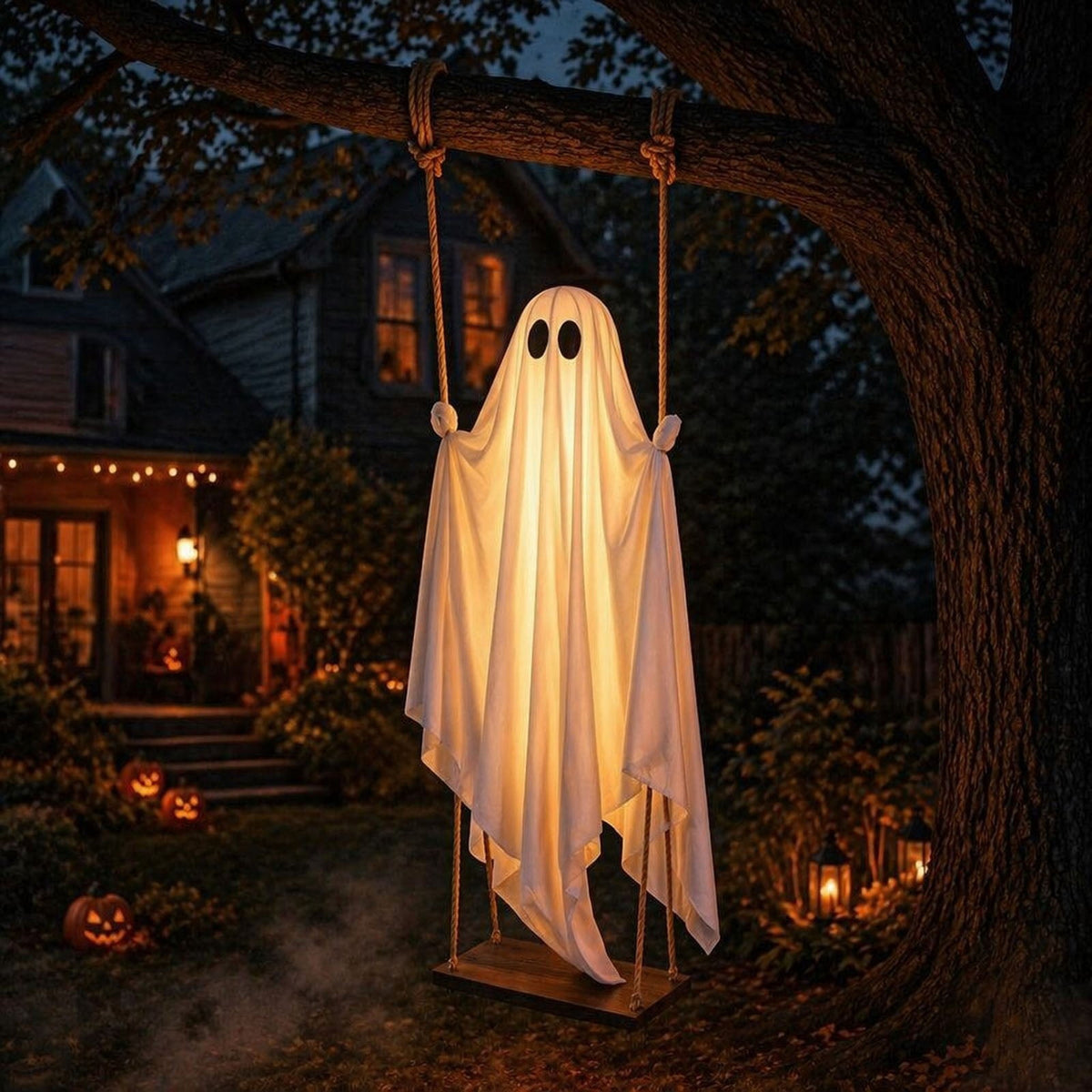 Halloween Decorations 3PC Light Up Ghost Spooky Ghost Decor with Remote for Porch Home Indoor Outdoor Garden Yard Lawn Party Decor