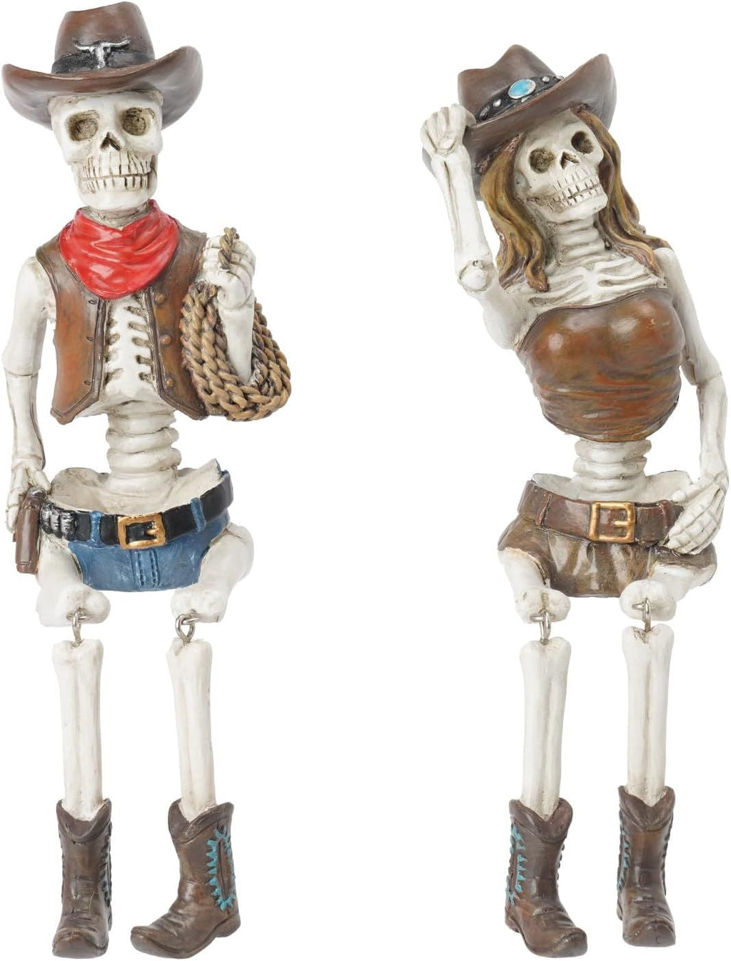 Halloween Skeleton Statue in Bikini Sunglasses for Summer and Spooky Decor