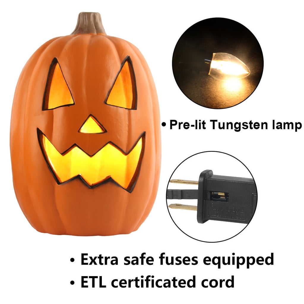 4Pack LED Lighted Jack O Lantern Indoor Outdoor Halloween Large Pumpkin Lantern Decoration