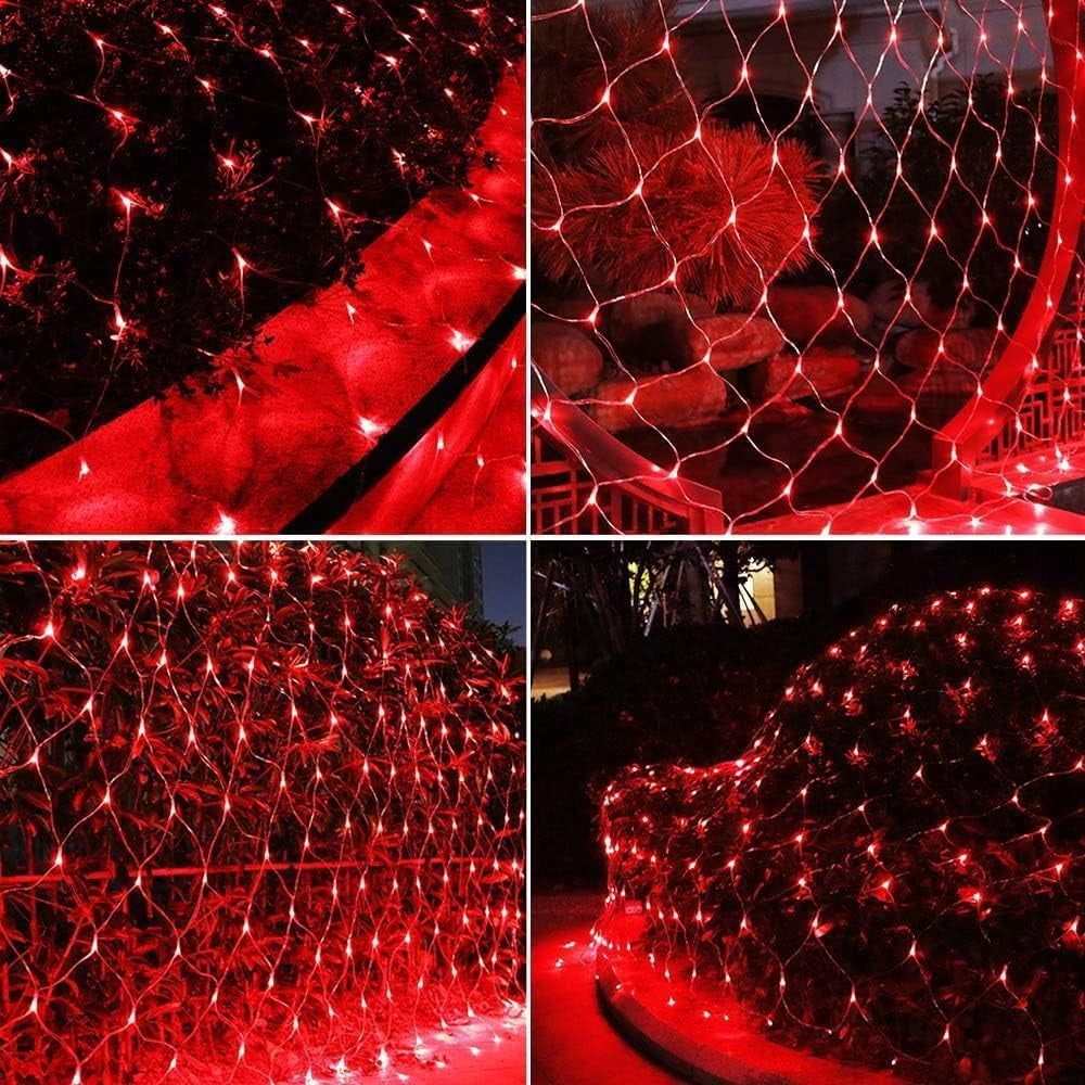 Garden Net Lights, Battery Operated 672 LED Waterproof Net Mesh Lights with 8 Modes, 6x4M Fairy String Lights for Outdoor Indoor Christmas Tree, Bush, Backyard, Garden, Party Décor
