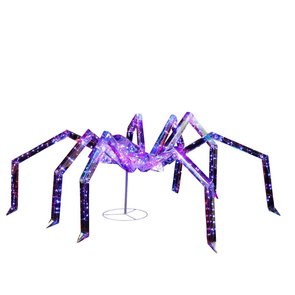 3FT Light Up Halloween Spider - Iridescent Outdoor Decoration with 340 LED Lights for Yard, Porch, and Garden Parties