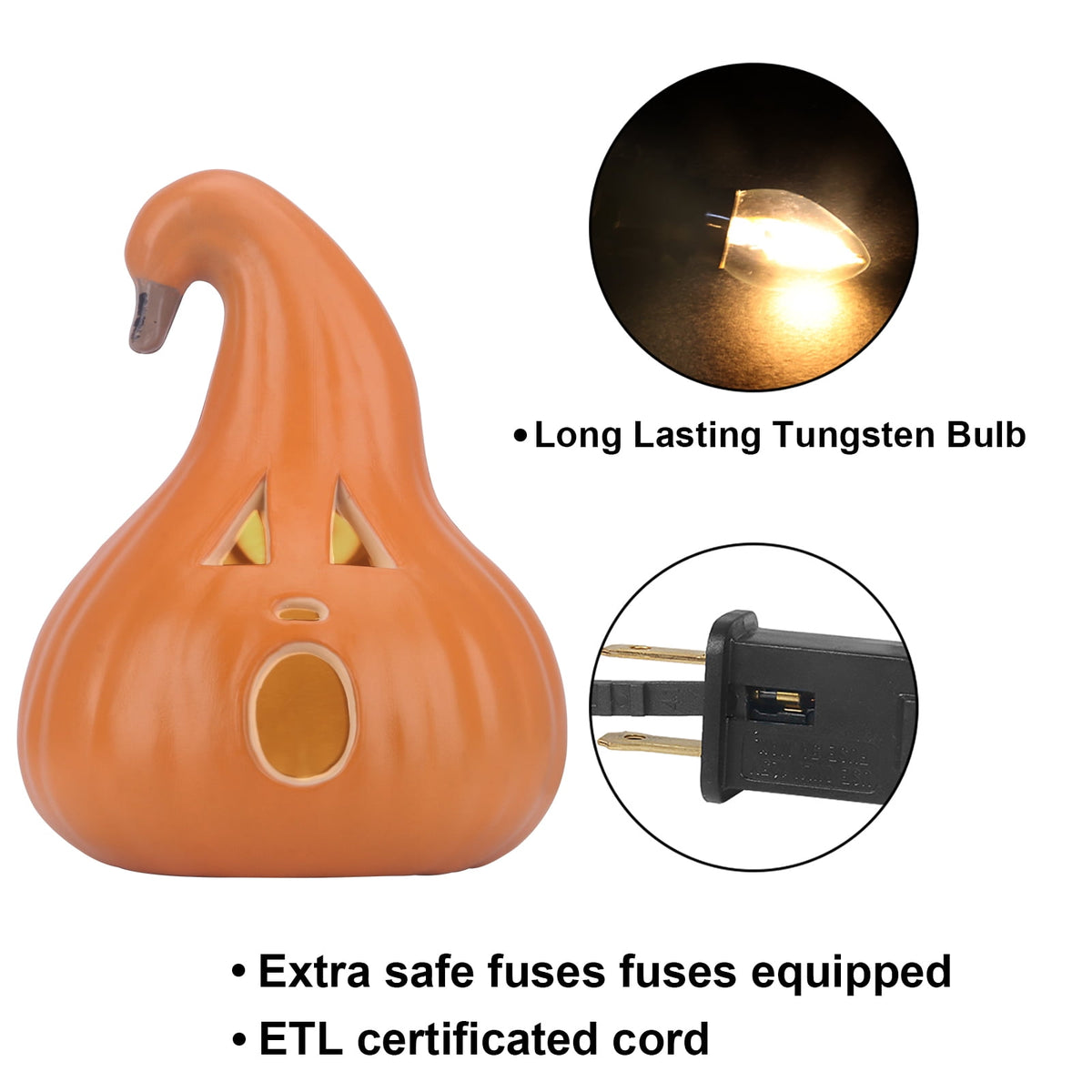 Gamexcel 21" LED Light-Up Jack O Lantern, Pre-lit Halloween Plastic Pumpkin Lights for Indoor/Outdoor Decoration - Angry Face