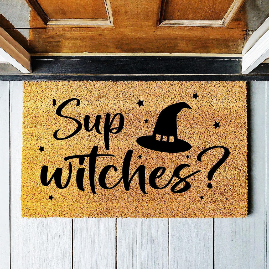 Sup Witches Door Mat | Funny Doormat | Welcome Mat | Halloween Decor | Funny Witch Themed Door Mat | Home Doormat | Halloween Mat