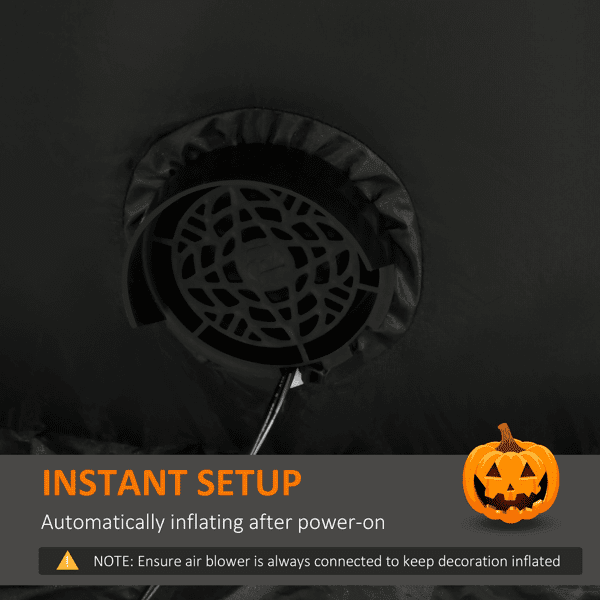 106.25IN Inflatable Pumpkin Ghost Halloween Decor with 6 LED Lights Waterproof Polyester Yard Ornament
