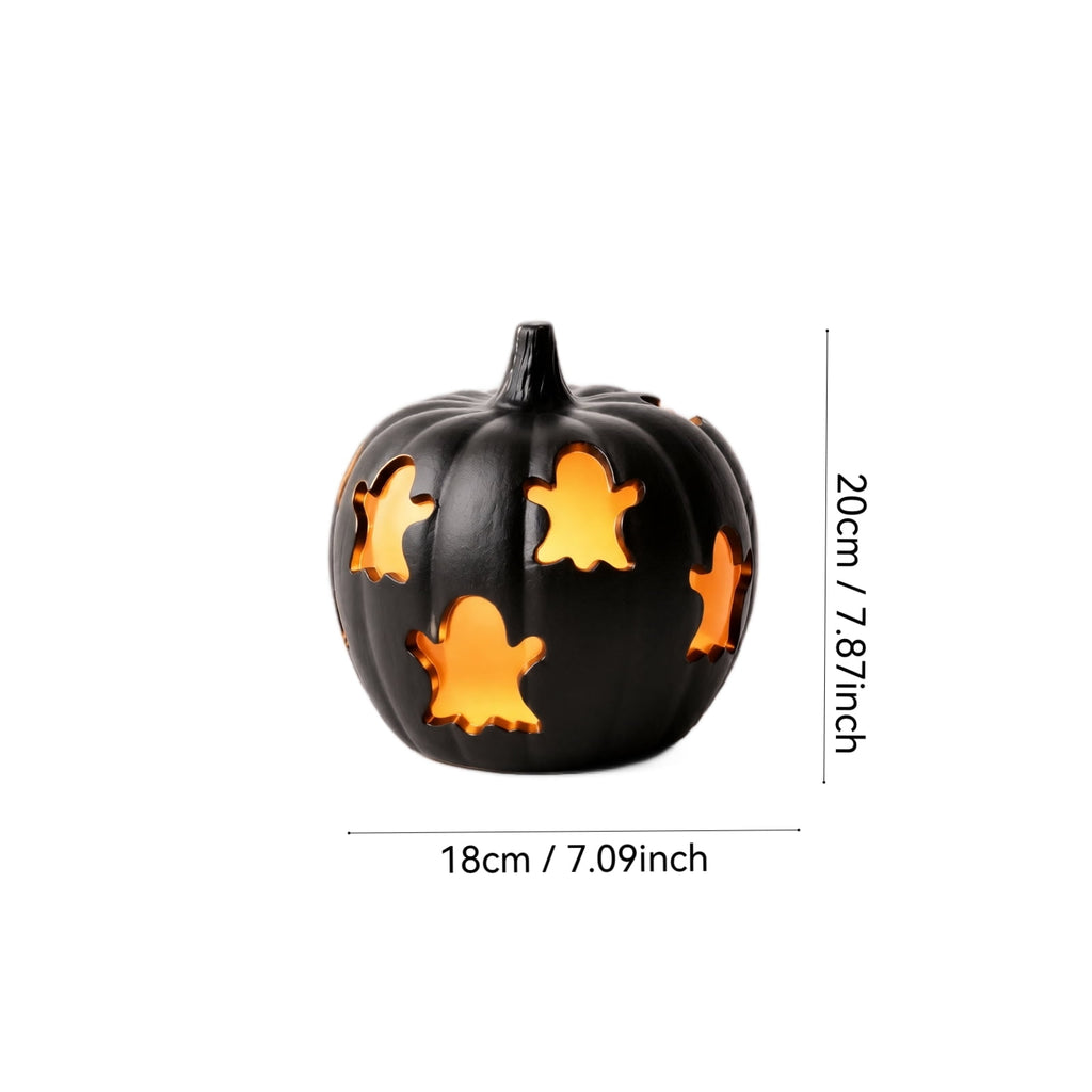 Lighted Halloween Table Centerpiece, Witch Hat Pumpkin Lamp, Black Woven Rattan Halloween Decor Indoor, Glowing Tabletop Decoration for Party Home