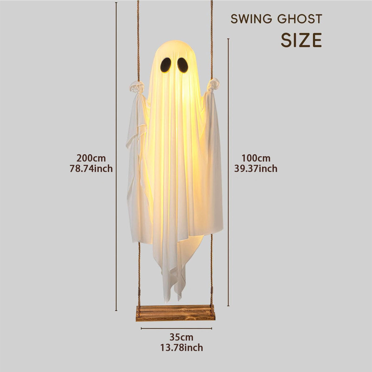 Halloween Decorations 3PC Light Up Ghost Spooky Ghost Decor with Remote for Porch Home Indoor Outdoor Garden Yard Lawn Party Decor