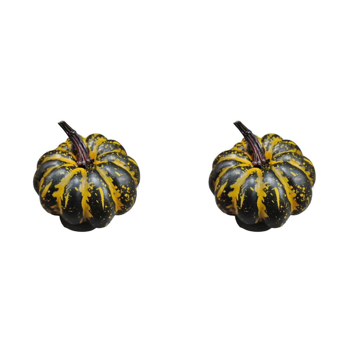 13.7" Halloween Foam Pumpkin Decorations, 2 Pack Artificial Pumpkins for Table Mantel Shelf Display, Fall Autumn Home Decor for Thanksgiving Party (Green)