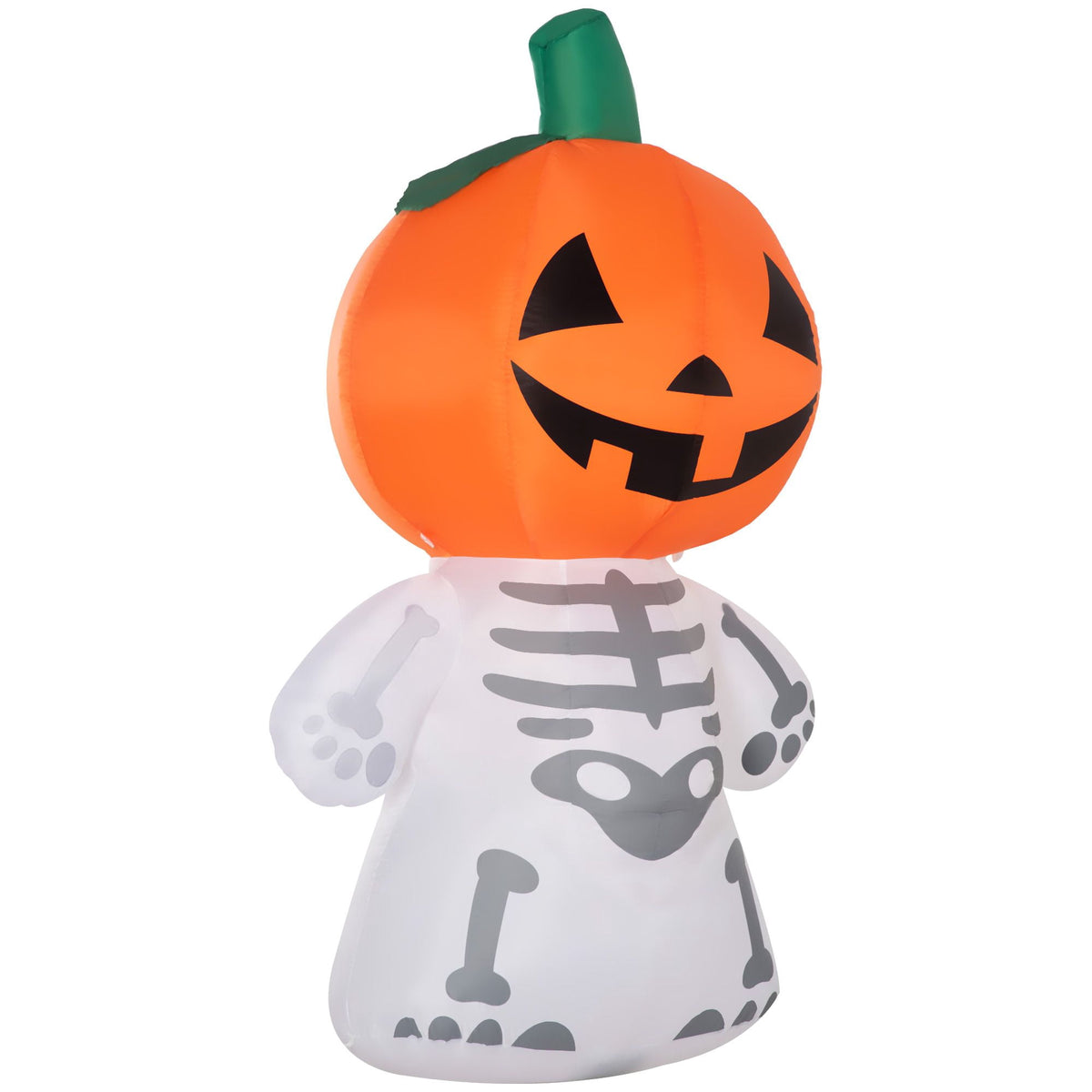 6ft Rotating LED Halloween Skeleton Ghost with Pumpkin Head for Outdoor Yard Decorations