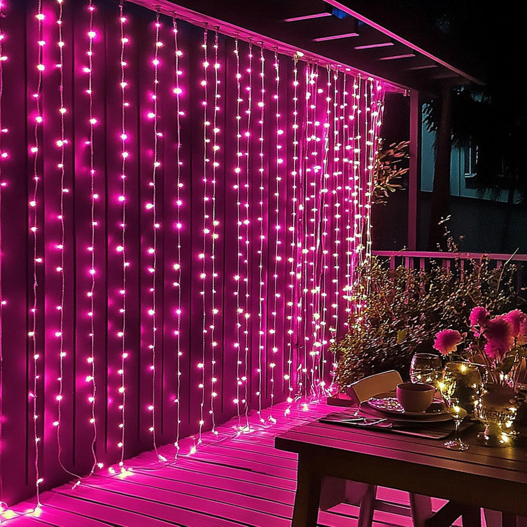 General Smart Curtain Lights, 400LED 6.6FT x 6.6FT Color Changing Valentine's Day Christmas Lights with Remote & APP, Dynamic DIY Fairy String Lights for Indoor Outdoor Bedroom Decorations