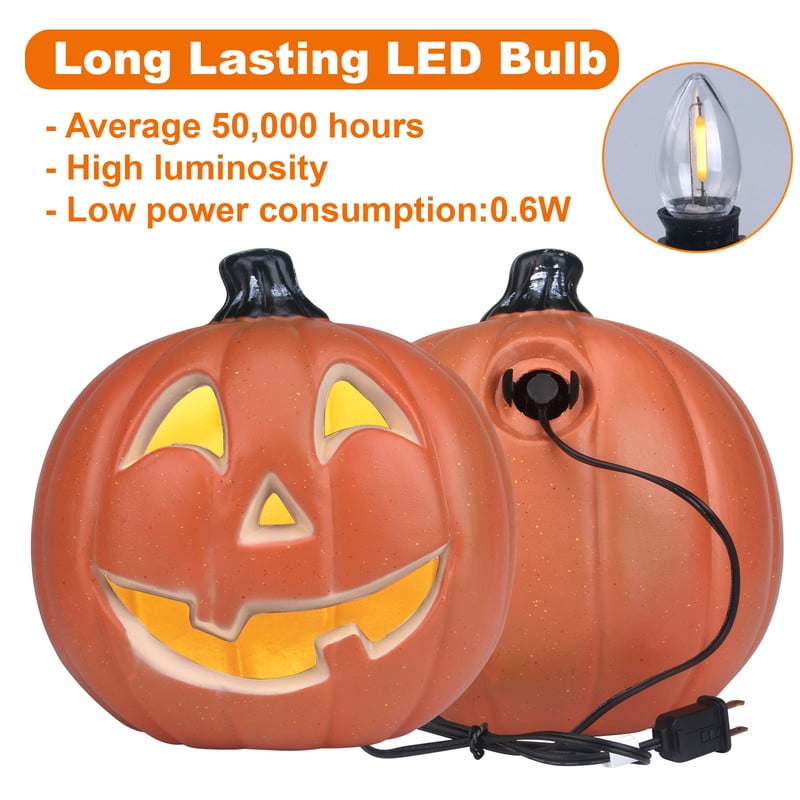 DUNCHATY 21" LED Pumpkin Light, Extra Large Angry Jack O' Lantern Halloween Decor for Outdoor Yard - Furious Face