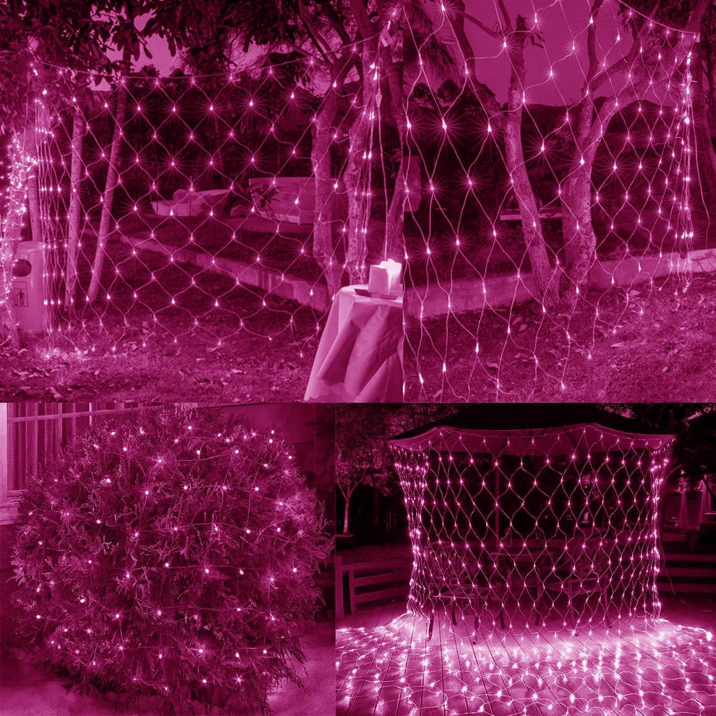 Garden Net Lights, Battery Operated 672 LED Waterproof Net Mesh Lights with 8 Modes, 6x4M Fairy String Lights for Outdoor Indoor Christmas Tree, Bush, Backyard, Garden, Party Décor