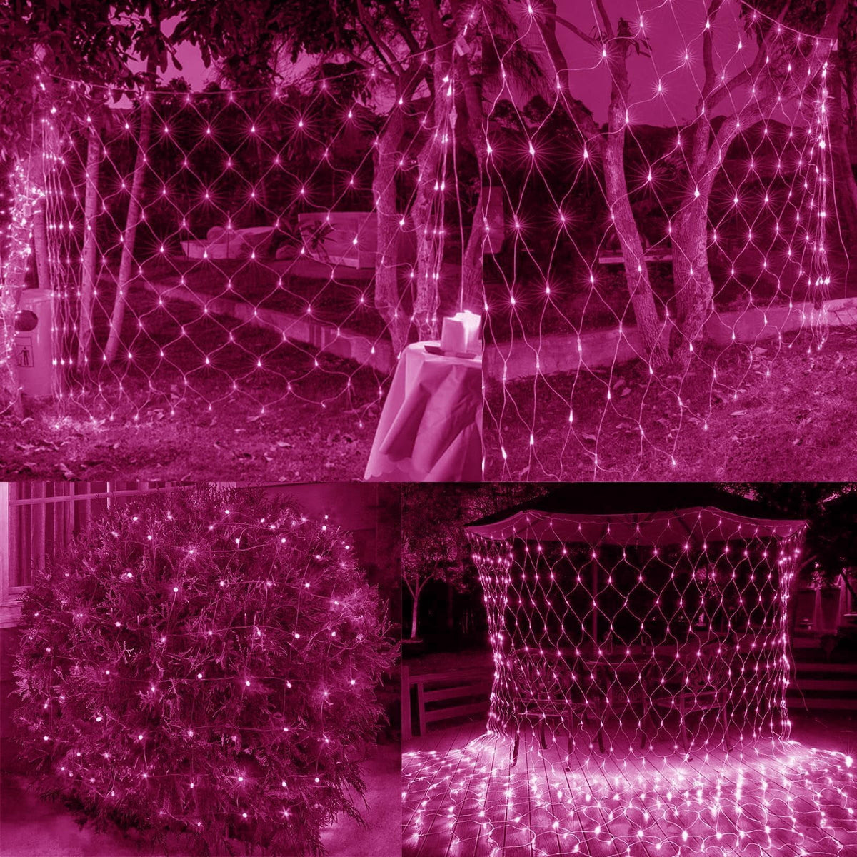Garden Net Lights, Battery Operated 672 LED Waterproof Net Mesh Lights with 8 Modes, 6x4M Fairy String Lights for Outdoor Indoor Christmas Tree, Bush, Backyard, Garden, Party Décor
