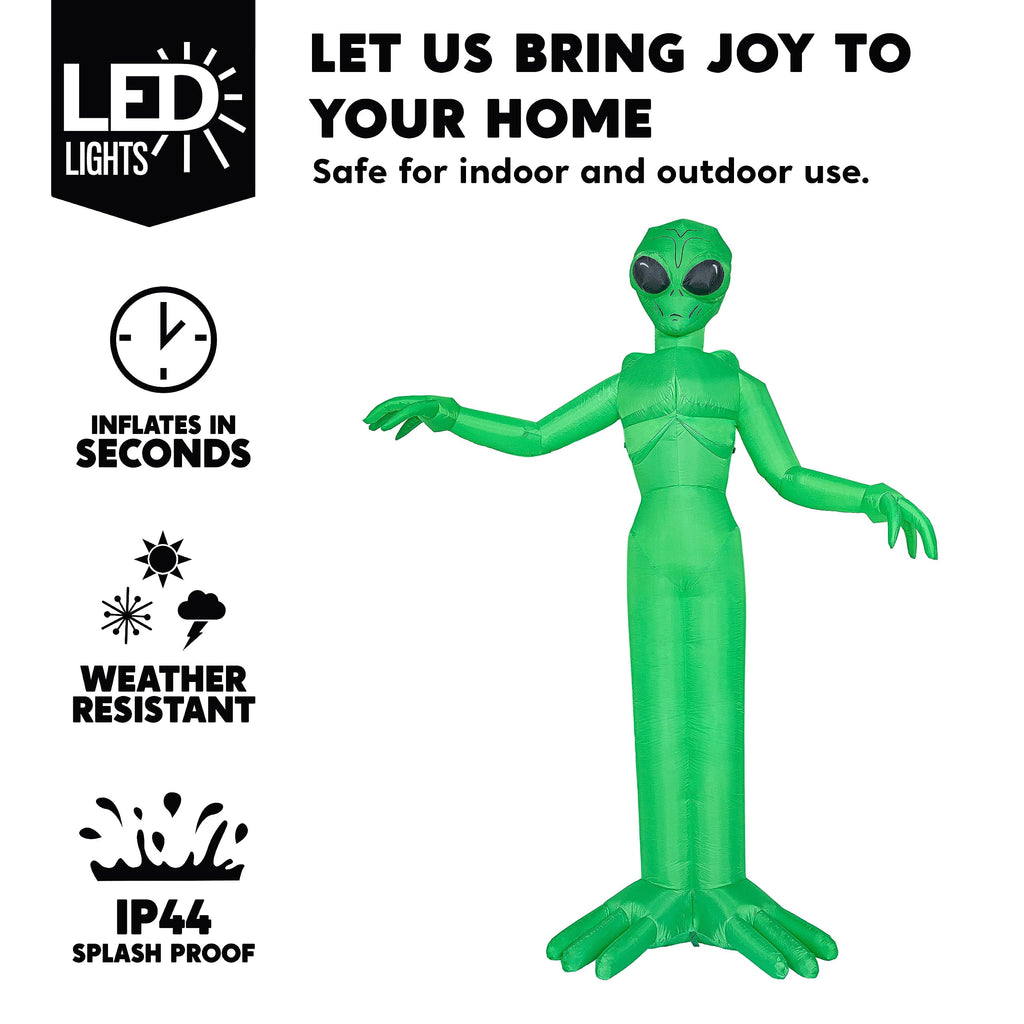 Joyfy 9 ft Halloween Inflatable UFO Alien Decoration with Built-in LEDs,UFO Halloween Decorations Outdoor Blow Up Yard Lawn Decoration