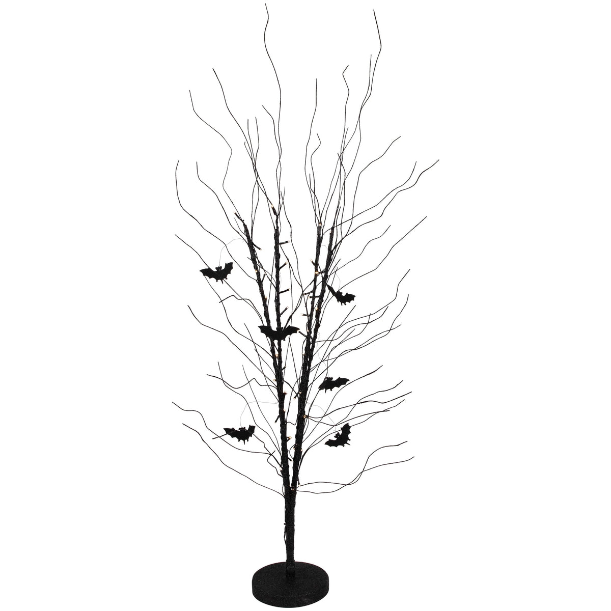 Northlight Pre-Lit Halloween Branch Tree with Bats - 50" - Black - LED Warm White